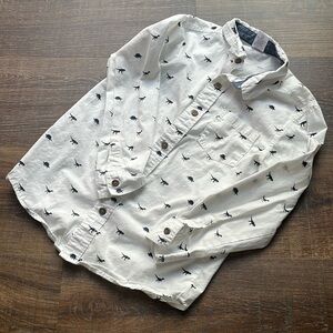 Dino Print Button Down